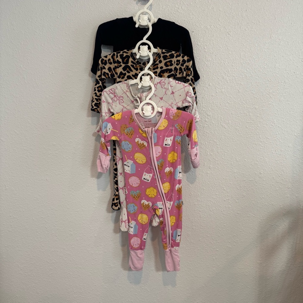 Newborn/ 0-3 month bundle of 9 foodies/convertible rompers in various prints